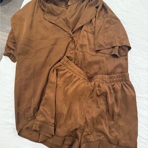 Nuuds Satin Pajama Set heart pattern size L